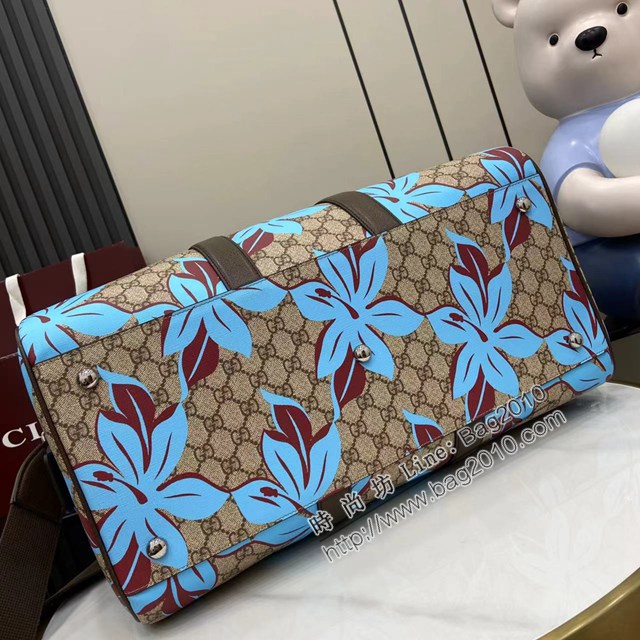Gucci專櫃古馳2025早秋系列最新款花卉印花男女款手提旅行包旅行袋 jh2686型號：792074